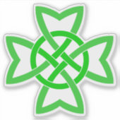 Sticker Brillant Vert Irlandais Loopé Celtic Knot Design (Devant)