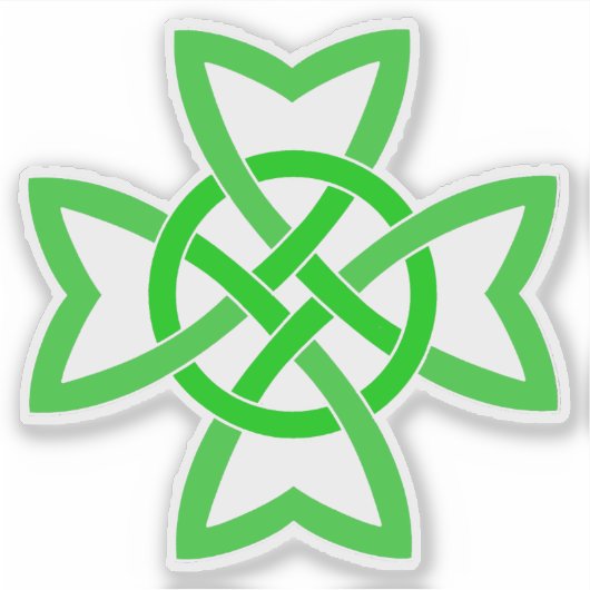 Sticker Brillant Vert Irlandais Loopé Celtic Knot Design (Devant)