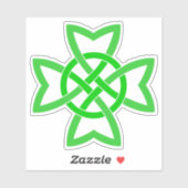 Sticker Brillant Vert Irlandais Loopé Celtic Knot Design (Feuille)