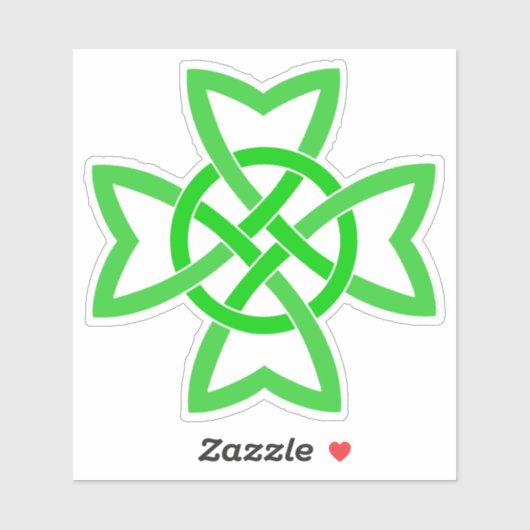 Sticker Brillant Vert Irlandais Loopé Celtic Knot Design (Feuille)