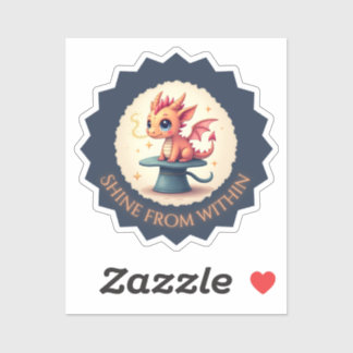 Sticker Briller de l'intérieur - Dragon mignon