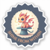 Sticker Briller de l'intérieur - Dragon mignon (Recto)