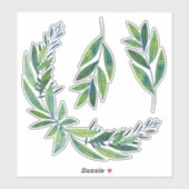 Sticker Brindilles bleues et vertes (Feuille)