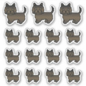 Sticker Brindle foncé Cairn Terrier joli Chiens de dessin (Devant)