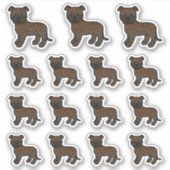 Sticker Brindle Staffordshire Bull Terrier Chiens de dessi (Devant)