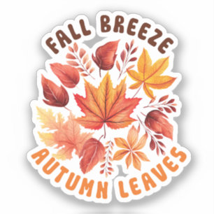 Sticker Brise D'Automne, Feuilles D'Automne - Charbon D'Au