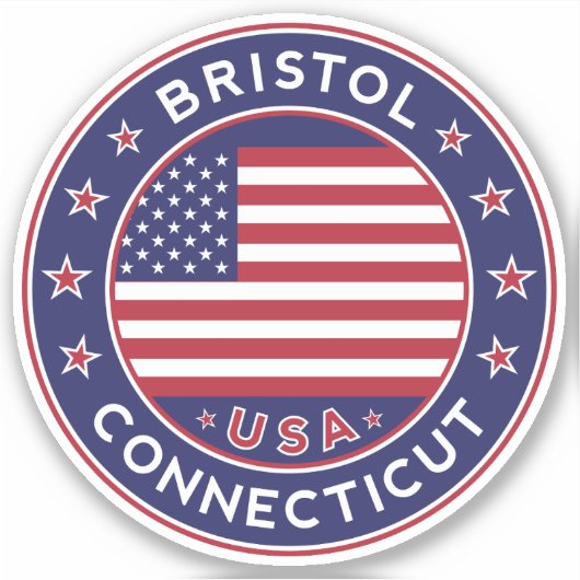 Sticker Bristol Connecticut, Bristol (Devant)