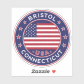 Sticker Bristol Connecticut, Bristol (Feuille)