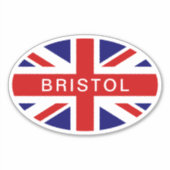 Sticker Bristol drapeau anglais Union Jack vinyle ovale (Devant)