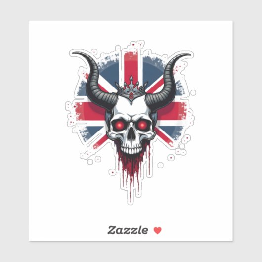 Sticker British Skull England UK Flag Premium T-Shirt (1) (Feuille)