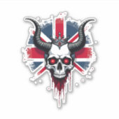 Sticker British Skull England UK Flag Premium T-Shirt (1) (Devant)