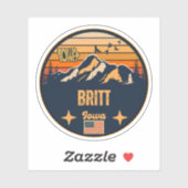 Sticker Britt, Iowa, États-Unis (Feuille)