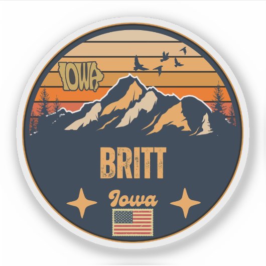 Sticker Britt, Iowa, États-Unis (Devant)