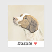 Sticker Brittany Peinture - Cute Original Chien Art (Feuille)