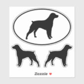 Sticker Brittany Spaniel Chien Silhouettes Ensemble d'auto (Feuille)