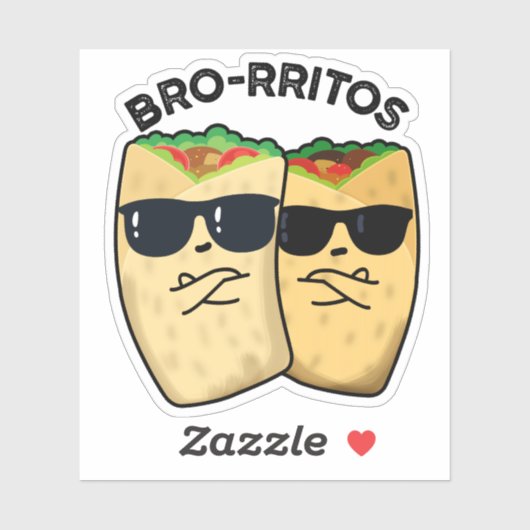Sticker Bro-ritos Funny Burrito Pun (Feuille)