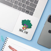 Sticker Broc Star Funny Brocolli Rock Star Pun (Ordinateur portable avec iPhone)