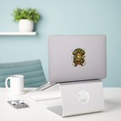 Sticker Broccoli Bushido — Protecteur de la Forêt (Ordinateur portable sur le bureau)