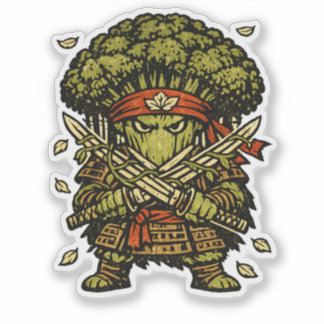 Sticker Broccoli Bushido — Protector of the Forest