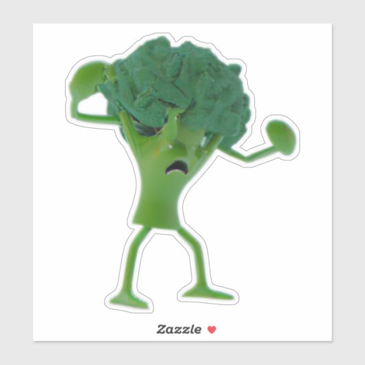Sticker Broccoli Fun Fun Fighting - Quirk personna (Feuille)
