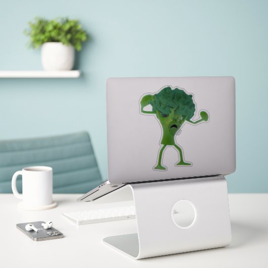 Sticker Broccoli Fun Fun Fighting - Quirk personna (Ordinateur portable sur le bureau)