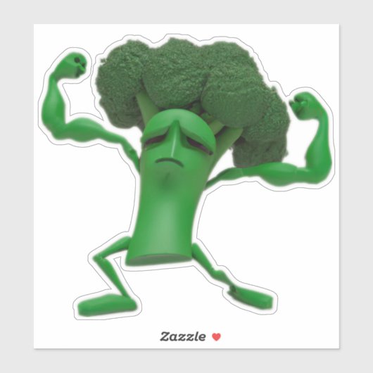 Sticker Broccoli Fun Fun Fighting - Quirk personna (Feuille)