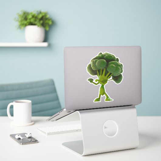 Sticker Broccoli Fun Fun Fighting - Quirk personna (Ordinateur portable sur le bureau)