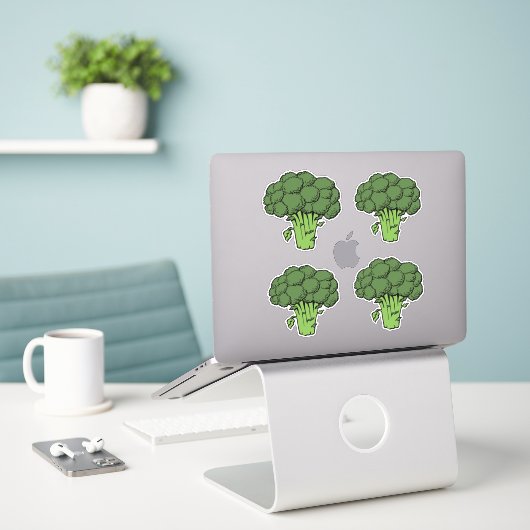 Sticker Broccoli vert (Ordinateur portable sur le bureau)