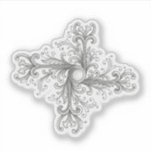 Sticker Broche Quatrefoil Perle Filigrane Argent (Devant)