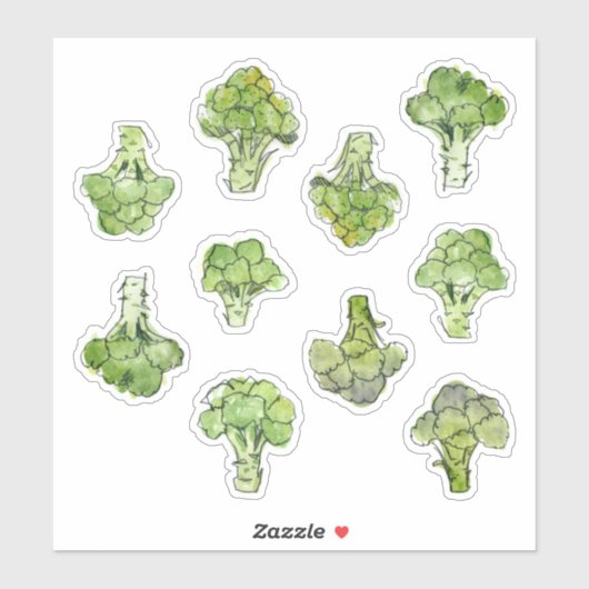 Sticker Brocoli aquarelle (Feuille)