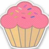 Sticker Broderie de cupcake à fraise Imprimer (Recto)