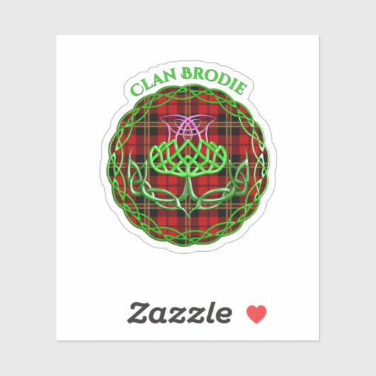 Sticker Brodie Scottish Tartan Celtic Thistle (Feuille)
