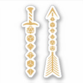 Sticker Bronze de l'épée de dés et de la flèche de dés (Devant)