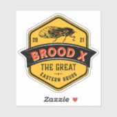 Sticker Brood X Cicadas Le Grand Brood De L'Est (Feuille)