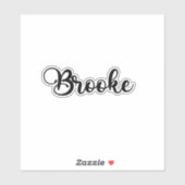 Sticker Brooke Nom - Calligraphie manuscrite (Feuille)