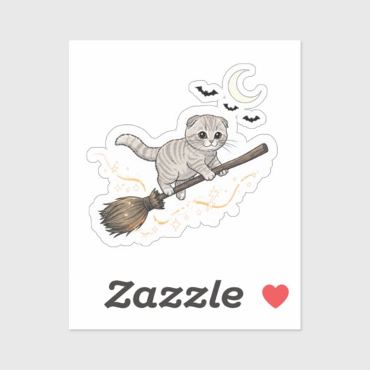 Sticker Broomstick Plier - Cuisine écossaise Plier Chat Ha (Feuille)