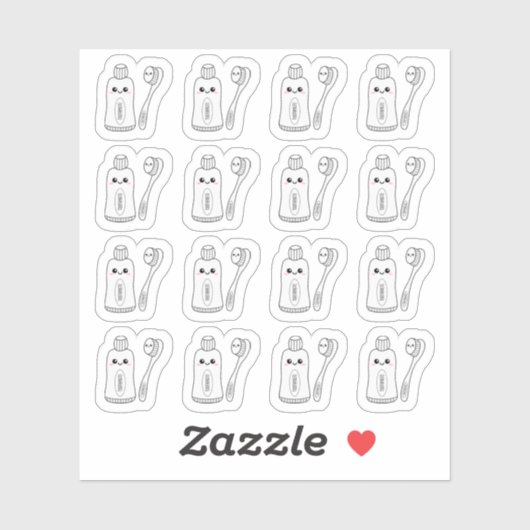 Sticker Brosse à coller pour dents Planificateur de rappel (Feuille)