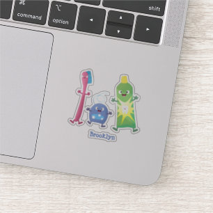 Sticker Brosse à dents mignonne dentifrice dentaire soie d