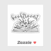 Sticker Brosse, Auteur de livre, ver de livre (Feuille)