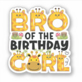 Sticker Brother 1er anniversaire fille Giraffe Theme Party (Devant)