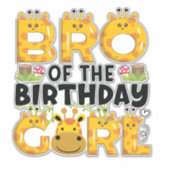 Sticker Brother 1er anniversaire fille Giraffe Theme Party (Devant)