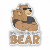 Sticker Brother In Law Bear avec Bear Cub (Devant)