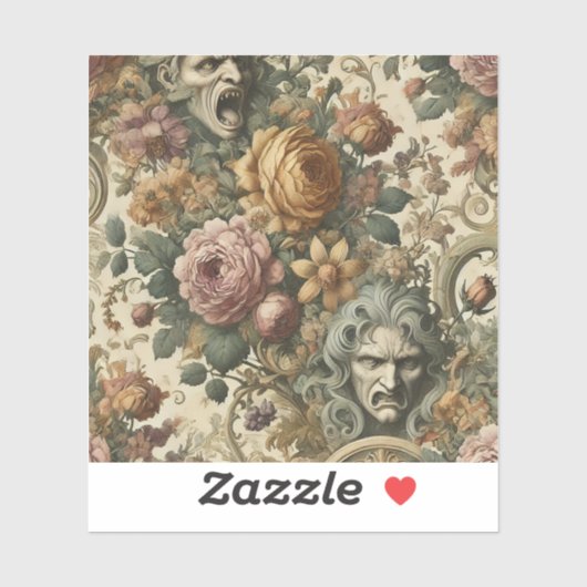 Sticker Brouillard cérébral – Floral gothique (Feuille)