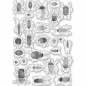 Sticker Brouillard d'encre et insecte du coléoptère (Devant)