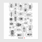 Sticker Brouillard d'encre et insecte du coléoptère (Feuille)