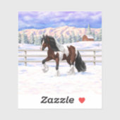 Sticker Brown Bay Gypsy Vanner Draft Horse (Feuille)