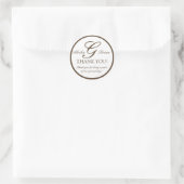 Sticker Brown Blanc Monogrammé de mariage Favor (Sac)