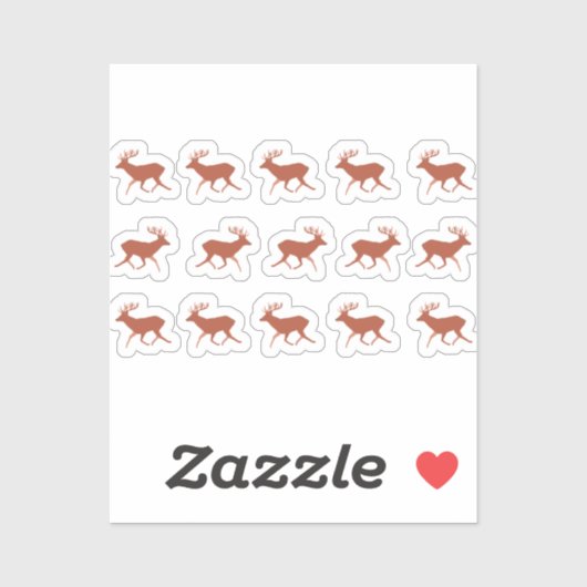 Sticker Brown Deer Walking Festive Motif (Feuille)