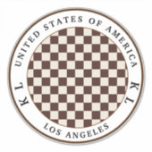 Sticker Brown foncé, Beige Checkerboard Vacances (Devant)