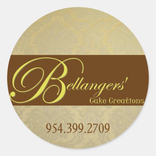 Sticker Brown Gold Damask (Devant)